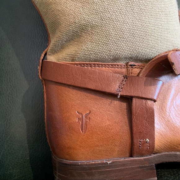 Frye Leather Canvas lower calf boots. No spots 8.5 - Picture 3 of 6
